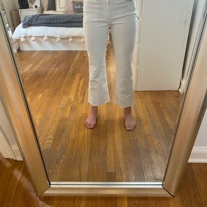 White flare jeans